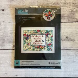 Zweigart‎ Artiste He Who Plants A Garden Counted Cross Stitch Kit Floral